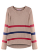 Casual Loose Long Sleeve Stripes Printed Knit Women Sweater