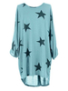 Casual Loose Plus Size Stars Printed O-Neck Half Sleeve Women Dresses