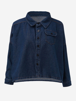 Casual Loose Pocket Batwing Women Denim Coat