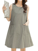 Casual Loose Pockets Sleeveless O-neck Dress For Women