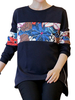 Casual Loose Printed Color Block Long Sleeve Maternity Women Sweatshirt