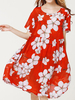 Casual Loose Printed O-Neck Short Sleeve Women Dresses