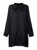 Casual Loose Pure Color Long Sleeve Lapel Button Women Blouse