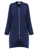 Casual Loose Pure Color Long Sleeve Rope Zipper Irregular Windbreaker Coat For Women