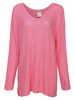 Casual Loose Pure Color V Neck Split Irregular Hem Blouse For Women