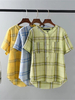 Casual Loose Short Sleeves Plaid T-shirts For Women