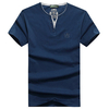 Casual Loose Simple Style Cotton Solid Color Short Sleeve V-Neck T-Shirt For Men