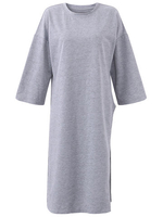 Casual Loose Solid Color O-Neck Half Sleeve Women Dresses