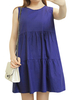 Casual Loose Solid Color Sleeveless O-neck Dress For Women