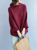 Casual Loose Solid Color Turtleneck Long Sleeve Women Sweate