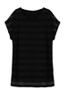 Casual Loose Stripe Mesh Yarn Short Sleeve Women Mini Dress
