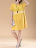 Casual Loose Stripe Short Sleeve O-neck Dress For Women