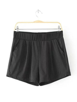 Casual Loose Women Stripe Elastic Waist High Stretch Shorts