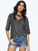 Casual Mesh Patchwork Half Sleeve O-neck T-shirt For Women