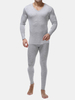 Casual Modal Soft Thin V Neck Solid Color Thermal Pajama Sets for Men