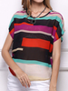 Casual Multi-color Irregular Short Sleeve O-neck Women T-shirt