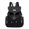 Casual Multi-pocket Black Nylon Waterproof Backpack School Bag Shoulder Bag
