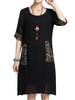 Casual O-neck Half Sleeves Loose Dresses For Women