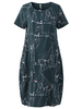 Casual O-neck Half Sleeves Loose Printed Dresses