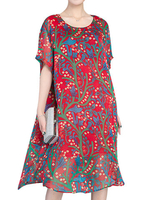 Casual O-neck Half Sleeves Printed Dresses For Women
