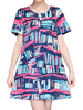Casual O Neck Short Sleeve Brief Printed Dresses