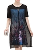Casual O-neck Short Sleeves Chiffon Fake Two Pieces Dresses For Women