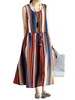Casual O-neck Sleeveless Stripe Printed Vest Dresses