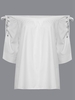Casual Off-shoulder Lace-up Half Sleeve Women T-shirt