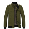 Casual Outdoor Cotton Epaulet Waterproof Inside Pocket Solid Color Stand Collar Jacket For Men