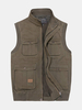 Casual Outdoor Cotton Multi-Pocket Fishing Photographic Stand Collar Waistcoat for Men