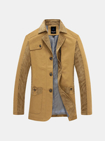 Casual Outdoor Cotton Thin Jacket Slim Fit Turn-Down Collar Coat For Men