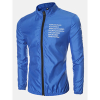 Casual Outdoor Letters Printing Stand Collar Sunscreen Jacket for Men