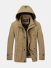 Casual Outdoor Multi-Pockets Windproof Detachable Hood Jacket For Men