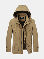 Casual Outdoor Multi-Pockets Windproof Detachable Hood Jacket For Men