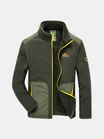 Casual Outdoor Thicken Extra Fleece Warm Solid Color Stand Collar Jacket For Men