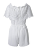 Casual Patchwork Lace Off Shoulder Chiffon Jumpsuit