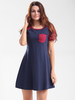 Casual Patchwork Short Sleeve O-neck Mini Dress For Women