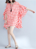 Casual Plaid Lotus Leaf Sleeve Chiffon Dress for Women