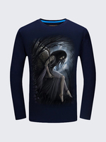 Casual Plus Size Personality 3D Printing Cotton Long Sleeve T-Shirt For Men