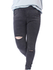 Casual Plus Size Solid Elastic Waist Hole Slim Pencil Pants For Women