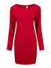 Casual Plus Size Warm Solid O-Neck Long Sleeve Dress
