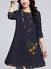 Casual Polka Dot Printed Patchwork Cotton Thicken Mini Dress For Women