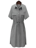 Casual Preppy Style Stripe Tunic Mini Dress