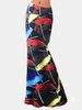 Casual Print High Waist Elastic Maxi Skirt For Women
