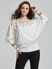 Casual Print Long Bat Sleeve O-neck Blouses For Women