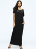 Casual Print Loose Short Sleeve O-neck Maxi Dress For Women