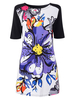 Casual Print O-neck Half Sleeve Mini Dress For Women