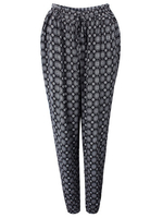 Casual Printed Elastic Waist Bloomers Pants