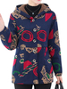 Casual Printed Long Sleeve Button Hooded Thicken Coat For Women