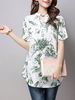 Casual Printed Loose V-Neck Short Sleeve Women T-Shirts